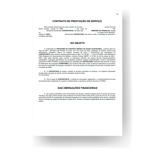 Contrato de prestação de serviço