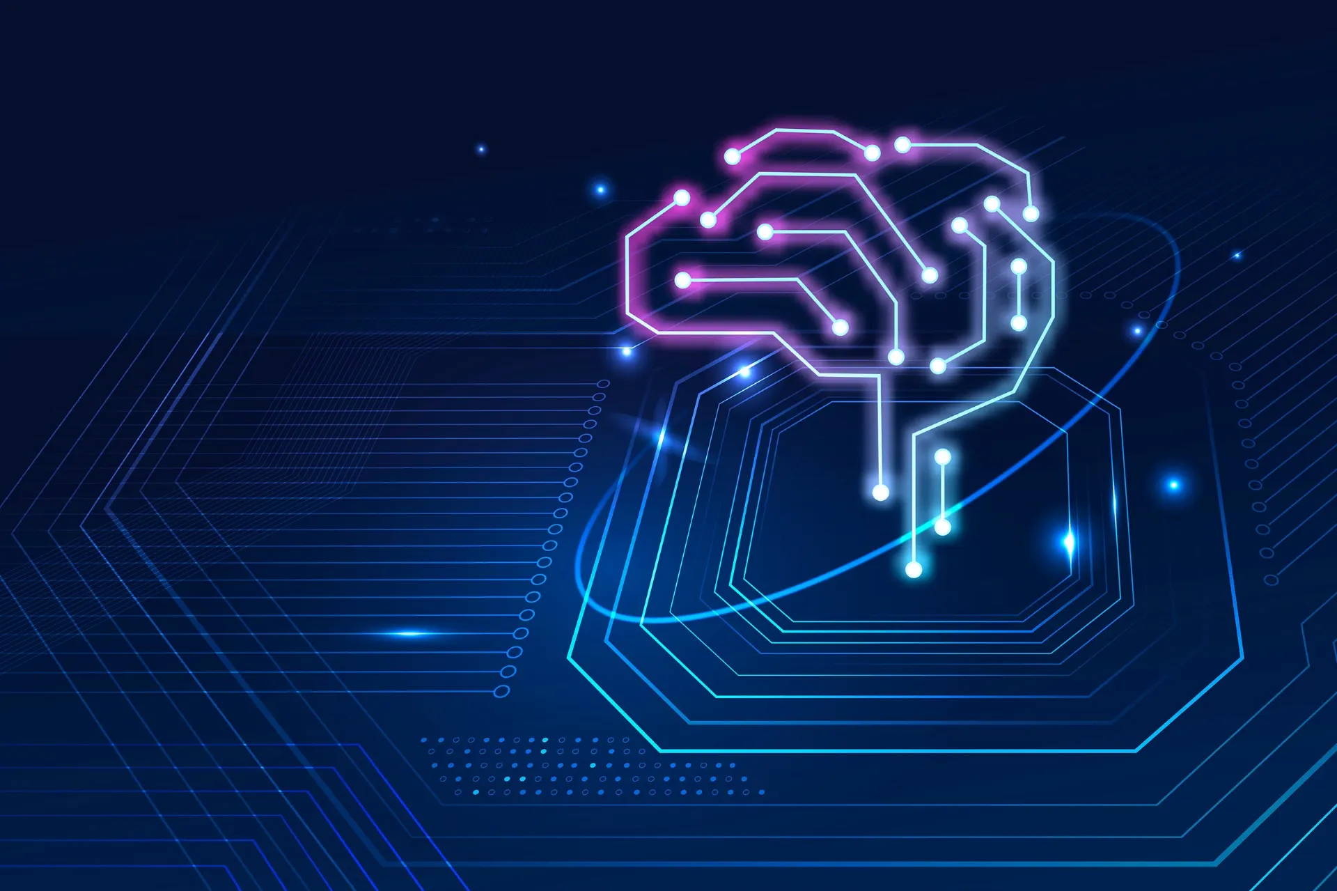 IA do SGG — cérebro digital representando inteligência artificial aplicada à SST