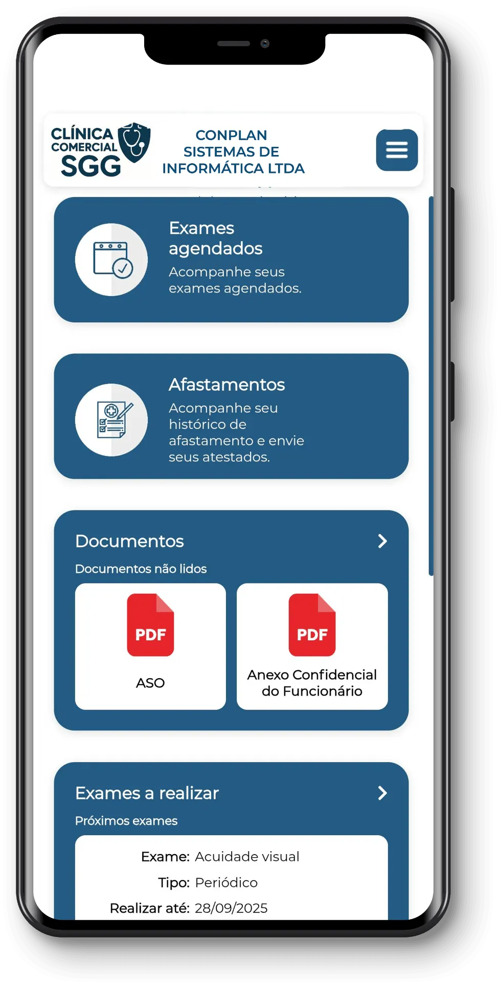 Interface do Portal do Funcionário SGG mostrando funcionalidades para colaboradores