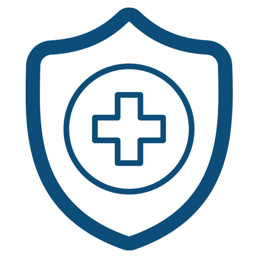 ícone de escudo com sinal de saúde