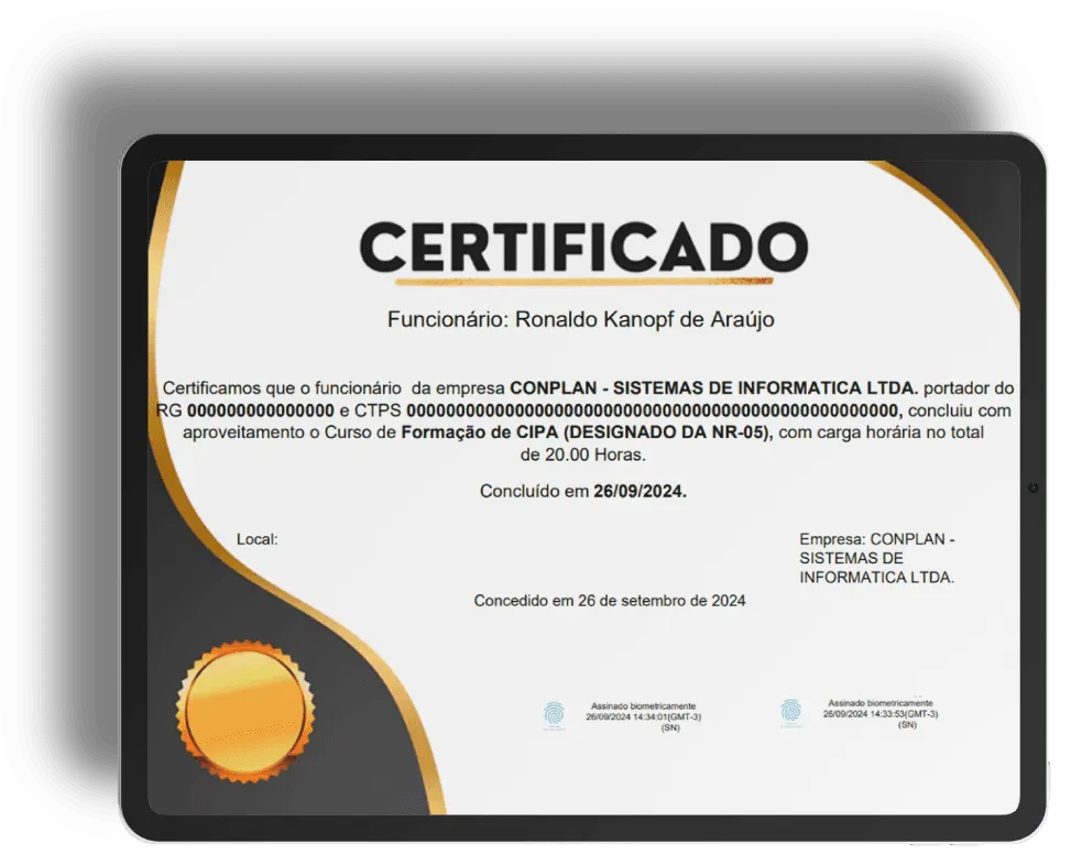 Certificado de Treinamento SGG